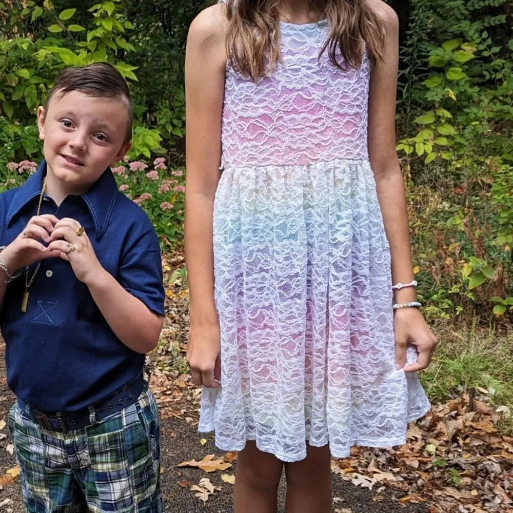 Justice Girls Rainbow Lace Kids‎ Dress Size 14